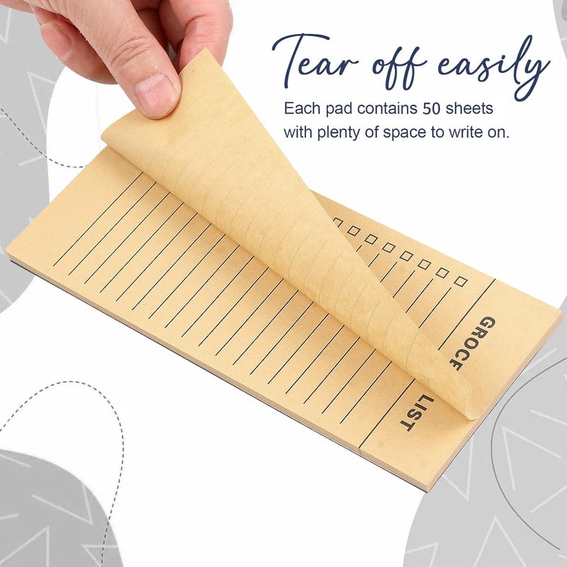 Utron 6 Pack Vintage Magnetic Notepads for Refrigerator, 50 pages/book Grocery List Magnet Pad for Fridge, Design Magnetic Grocery List Pad for Fridge, Grocery List Notepad, To-Do List - Image 5